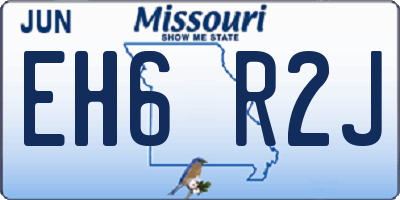 MO license plate EH6R2J