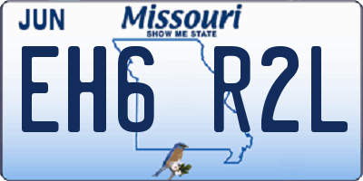 MO license plate EH6R2L