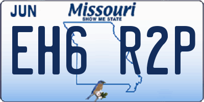 MO license plate EH6R2P