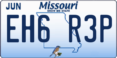 MO license plate EH6R3P