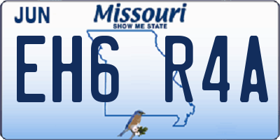 MO license plate EH6R4A