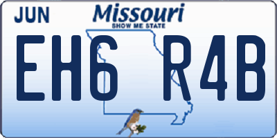 MO license plate EH6R4B