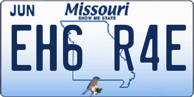 MO license plate EH6R4E