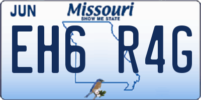 MO license plate EH6R4G