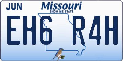 MO license plate EH6R4H