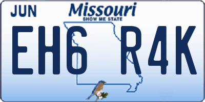 MO license plate EH6R4K