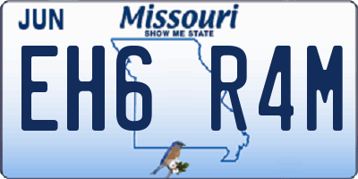 MO license plate EH6R4M