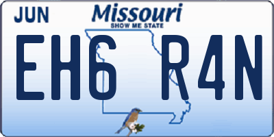 MO license plate EH6R4N