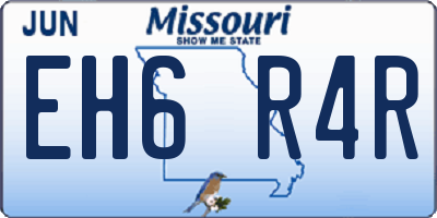 MO license plate EH6R4R