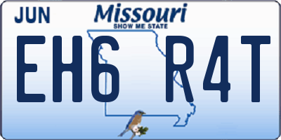 MO license plate EH6R4T