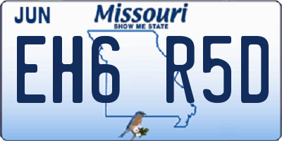 MO license plate EH6R5D