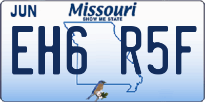 MO license plate EH6R5F