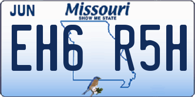 MO license plate EH6R5H