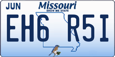 MO license plate EH6R5I