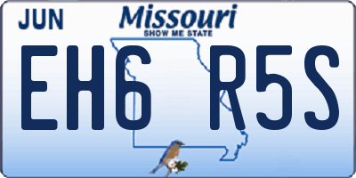 MO license plate EH6R5S