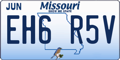 MO license plate EH6R5V