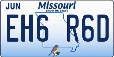MO license plate EH6R6D