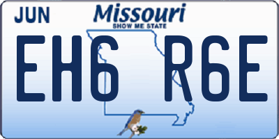 MO license plate EH6R6E