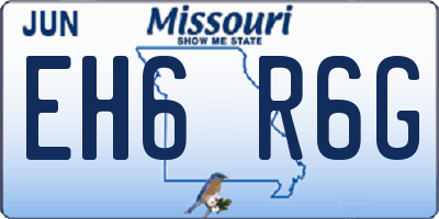 MO license plate EH6R6G