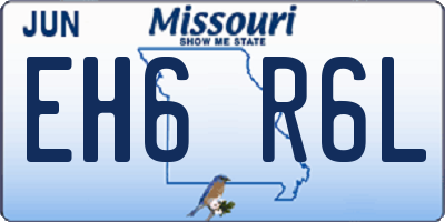 MO license plate EH6R6L