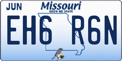 MO license plate EH6R6N