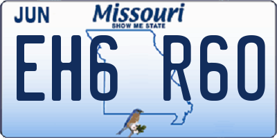 MO license plate EH6R6O