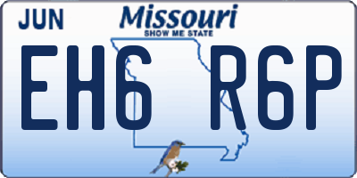 MO license plate EH6R6P