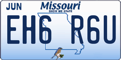 MO license plate EH6R6U