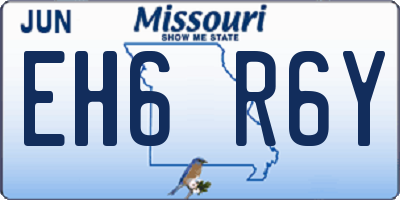 MO license plate EH6R6Y