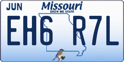 MO license plate EH6R7L