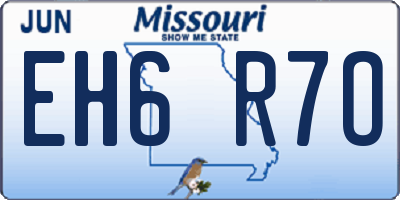 MO license plate EH6R7O