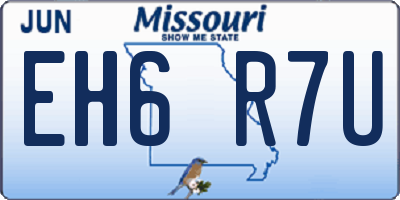 MO license plate EH6R7U