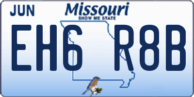MO license plate EH6R8B