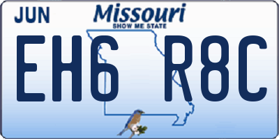 MO license plate EH6R8C