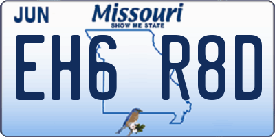 MO license plate EH6R8D