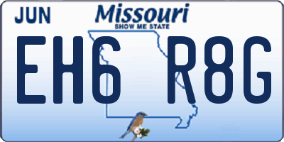 MO license plate EH6R8G