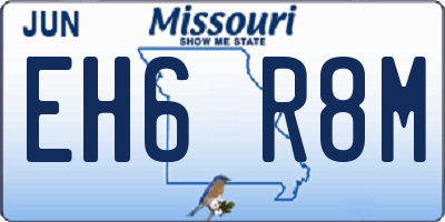 MO license plate EH6R8M