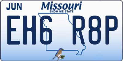 MO license plate EH6R8P