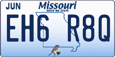 MO license plate EH6R8Q