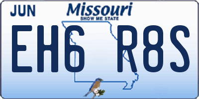 MO license plate EH6R8S