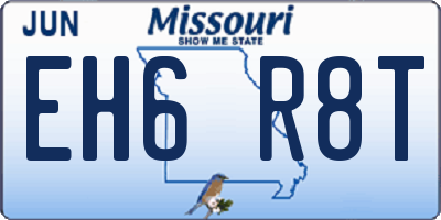 MO license plate EH6R8T