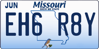 MO license plate EH6R8Y