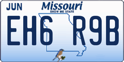 MO license plate EH6R9B