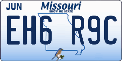 MO license plate EH6R9C