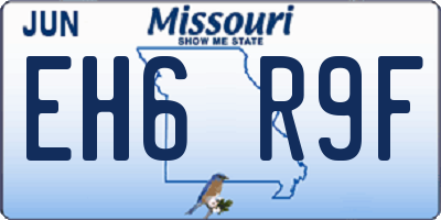 MO license plate EH6R9F