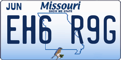 MO license plate EH6R9G