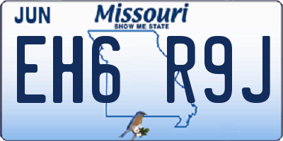 MO license plate EH6R9J