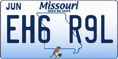 MO license plate EH6R9L