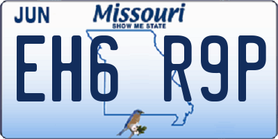 MO license plate EH6R9P