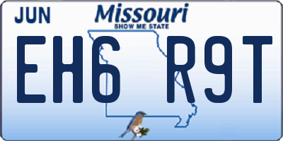 MO license plate EH6R9T